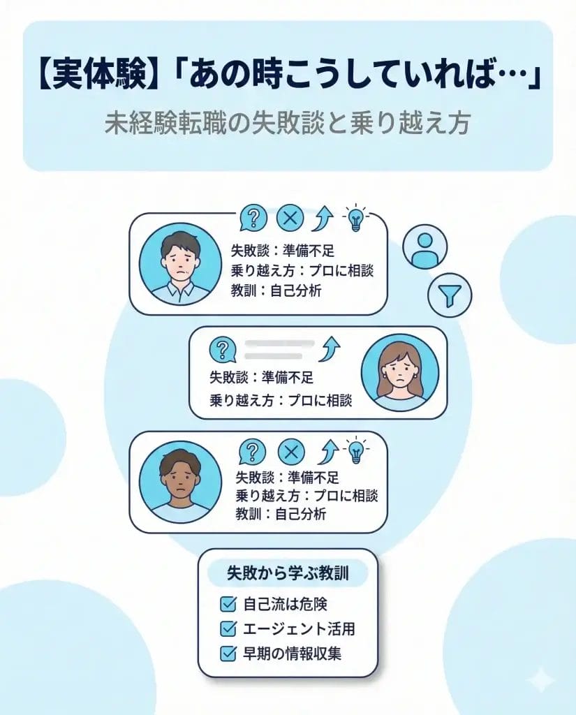 【実体験】「あの時こうしていれば…」未経験転職の失敗談と乗り越え方