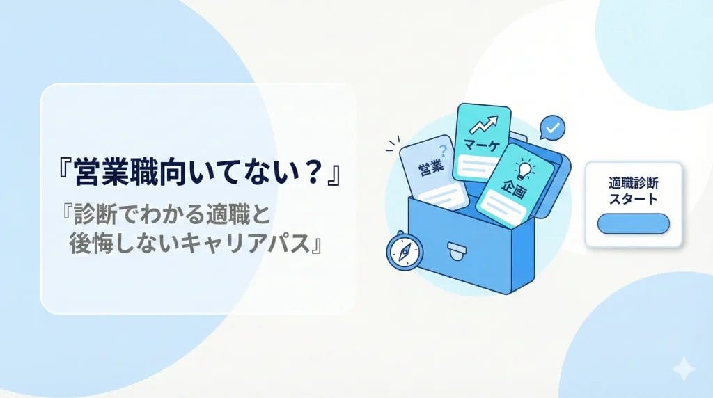 営業職向いてない？診断でわかる適職と後悔しないキャリアパス