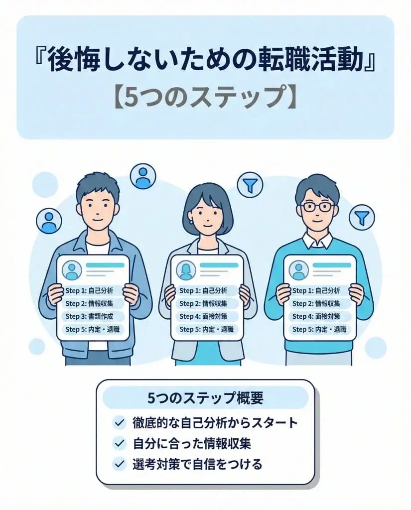 後悔しないための転職活動【5つのステップ】